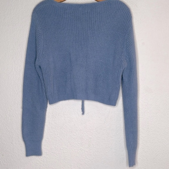 Revolve superdown Cropped Ruched Sweater Lilac Purple Size Medium - Picture 7 of 8